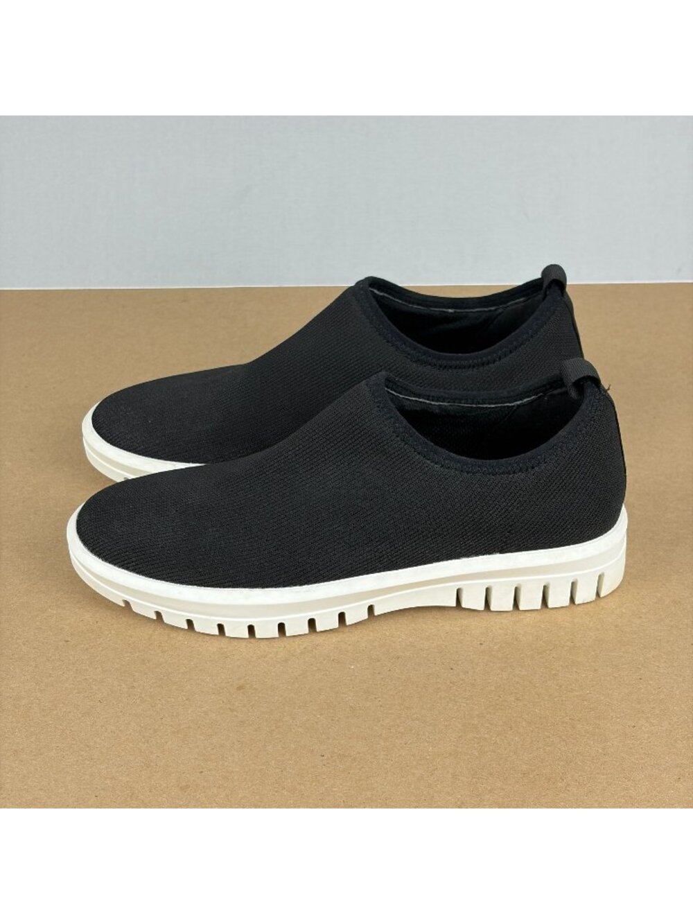 Blondo Farrah Waterproof Knit Slip On Loafers Womens 6.5 Black White Casual